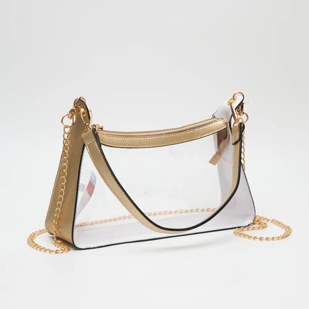 Gold Lock & Studded Clear Game Day Purse main image 0