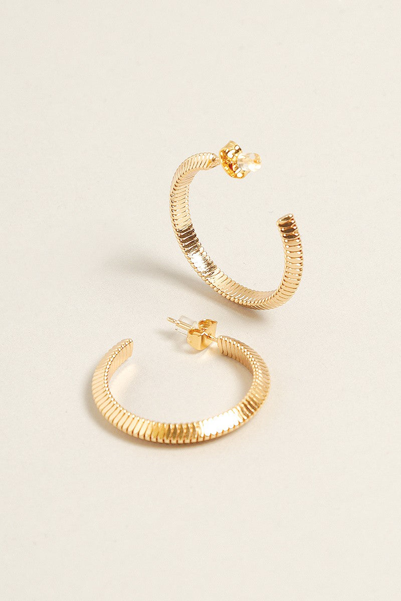 Gold Textured Hoop