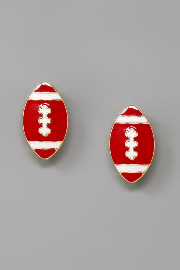 Enamel Football Earring