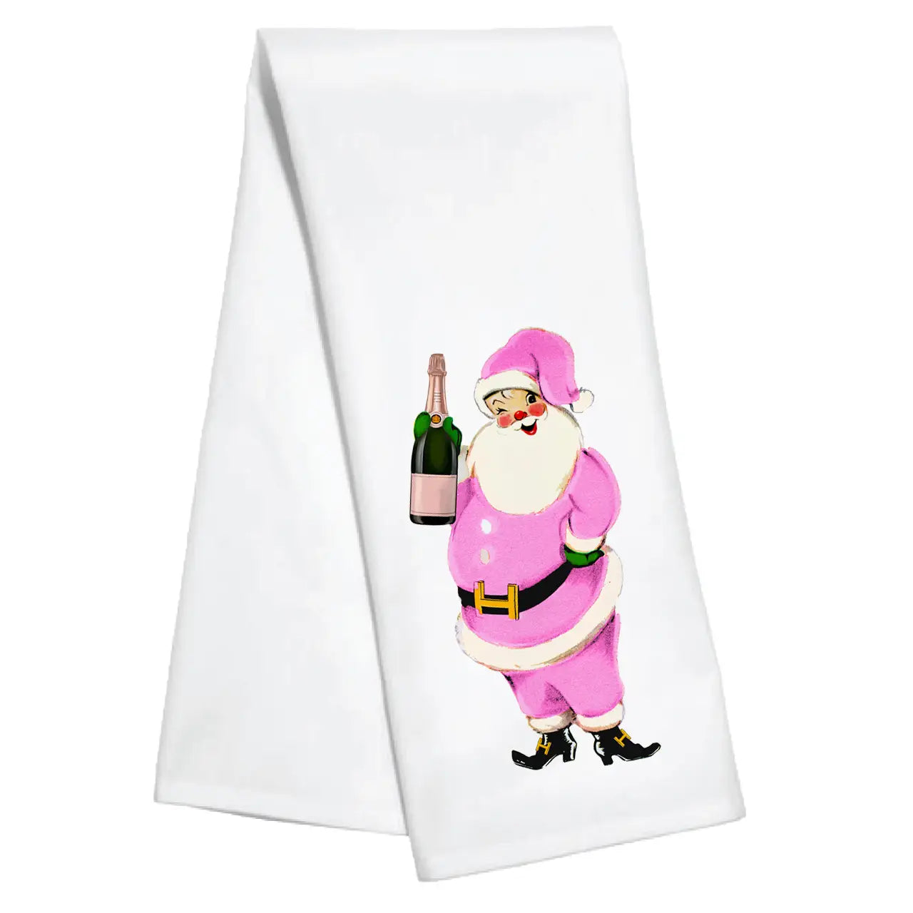 Champagne Santa Kitchen Towel