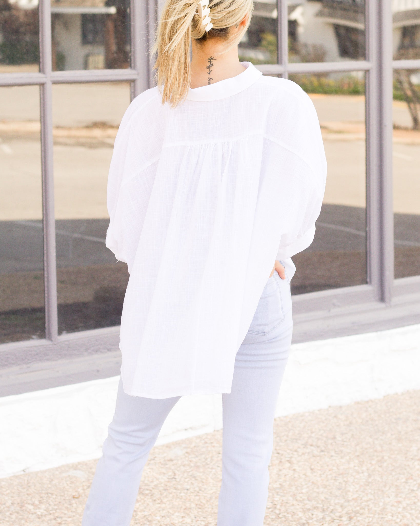 Oversized Button Down - White