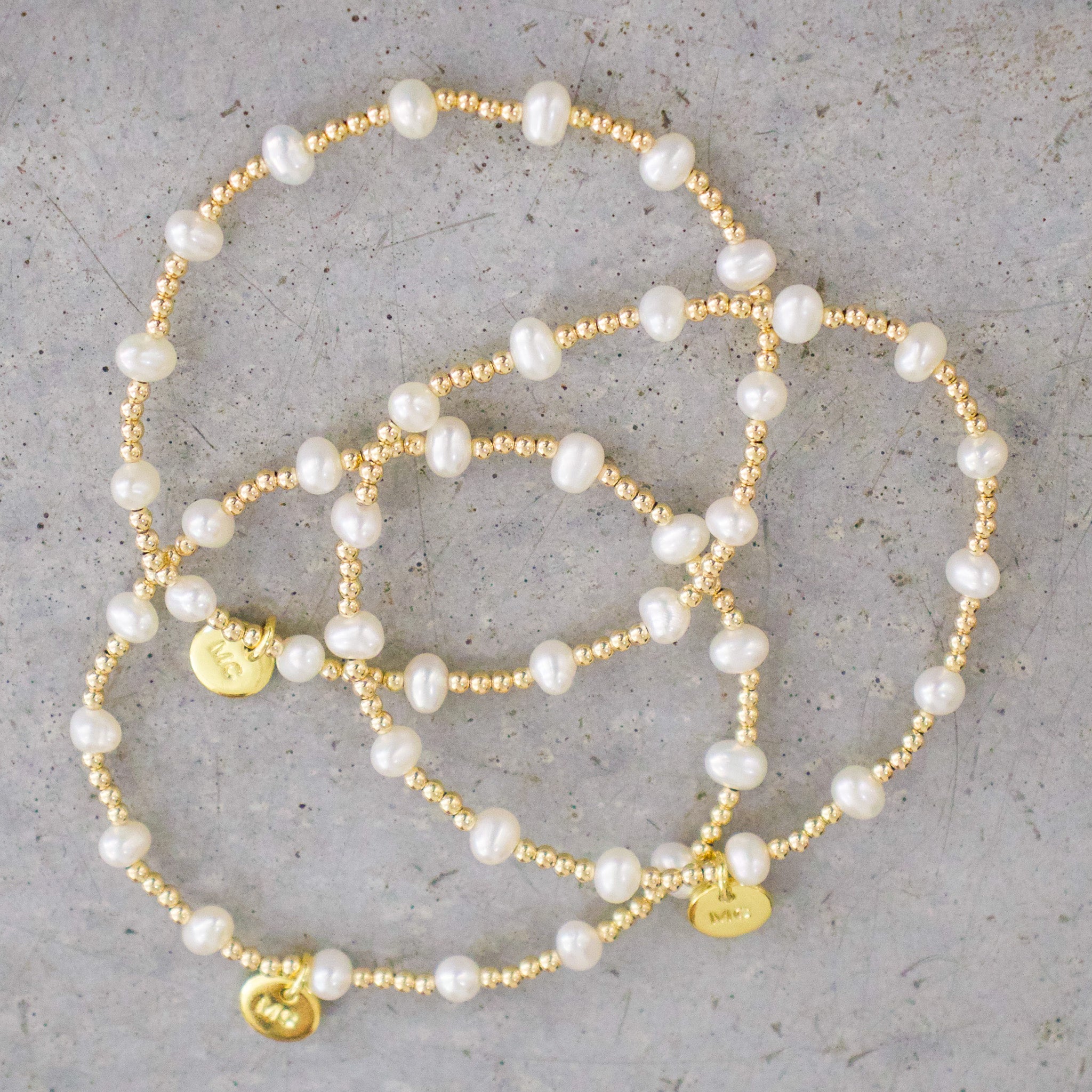 Stacked By MAC Gold Filled 2MM Pearl Bracelets
