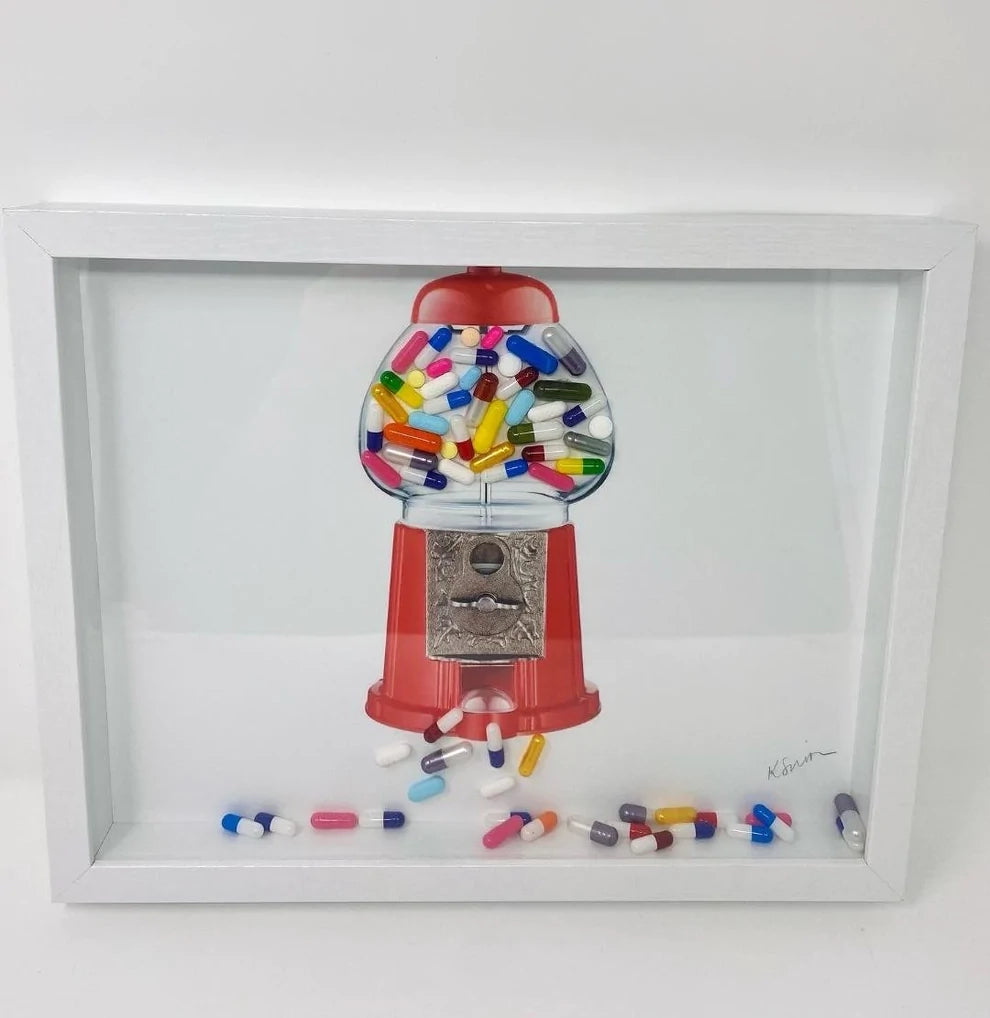 Gumball Pill Machine Wall Art