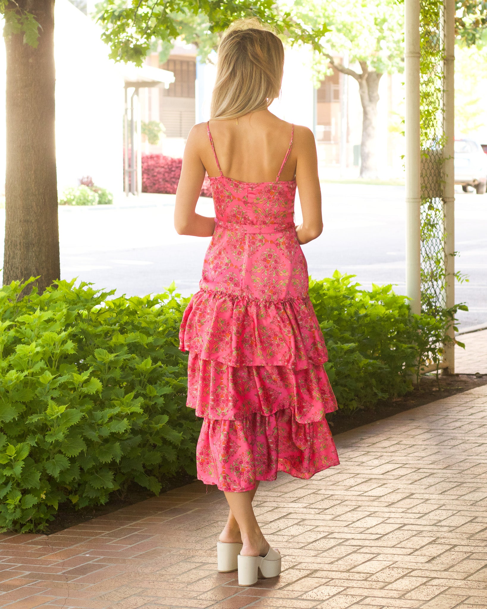 Belted Floral Maxi Dress