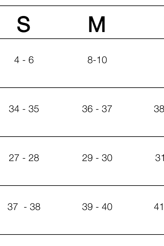 Size chart for the Amanda Uprichard Selah Dress, indicating measurements and corresponding sizes for P/XS to XL.