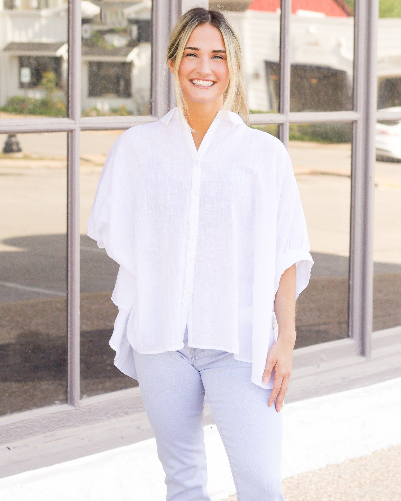 Oversized Button Down - White