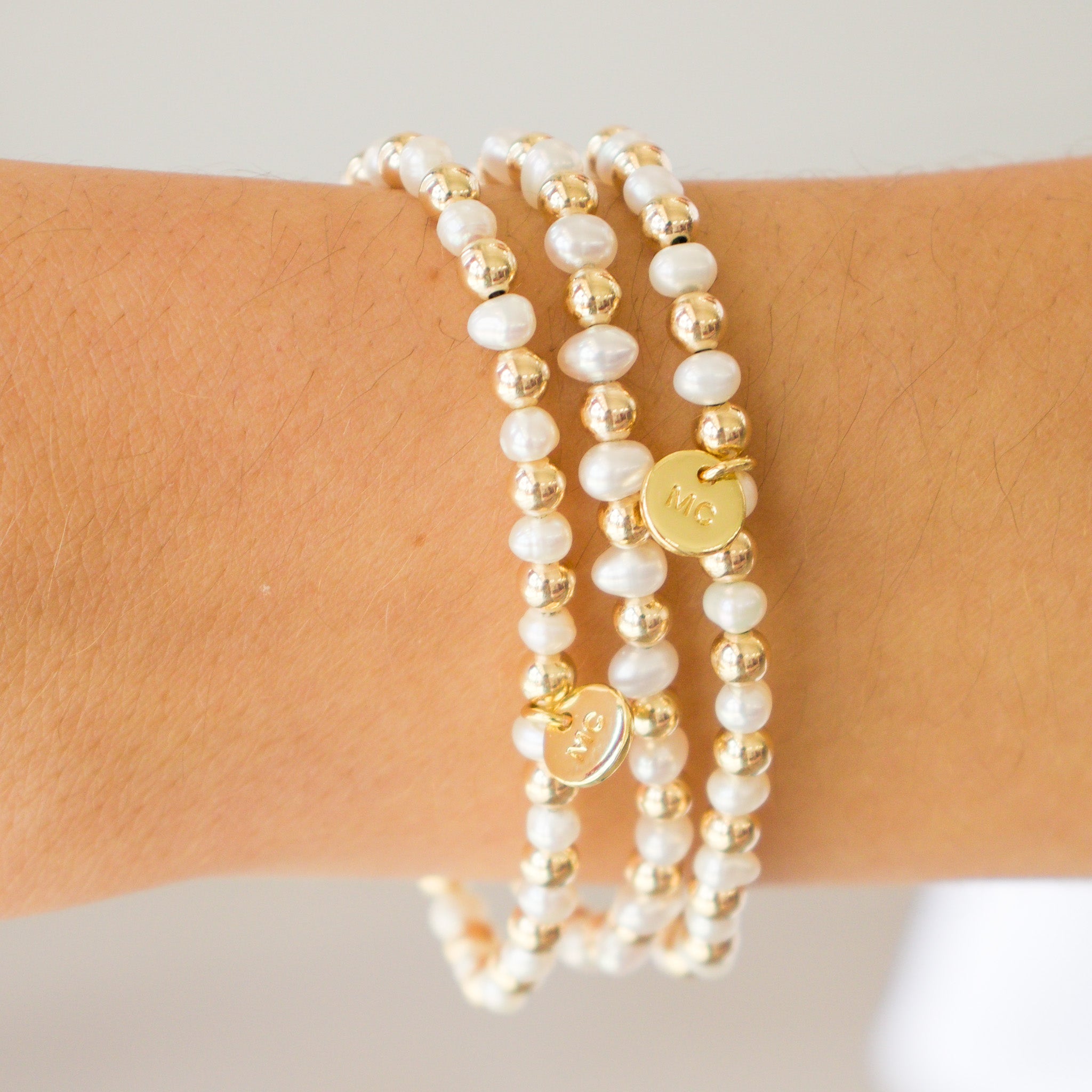 Stacked By MAC Gold Filled 4MM Pearl Bracelet