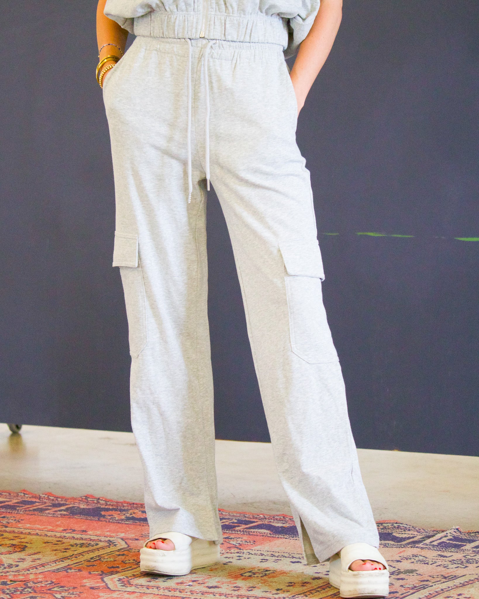 Grey Cargo Sweatpants