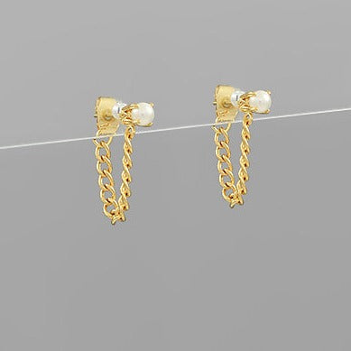 Pearl & Chain Drop Earring