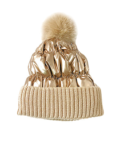 Metallic Puffer Hat