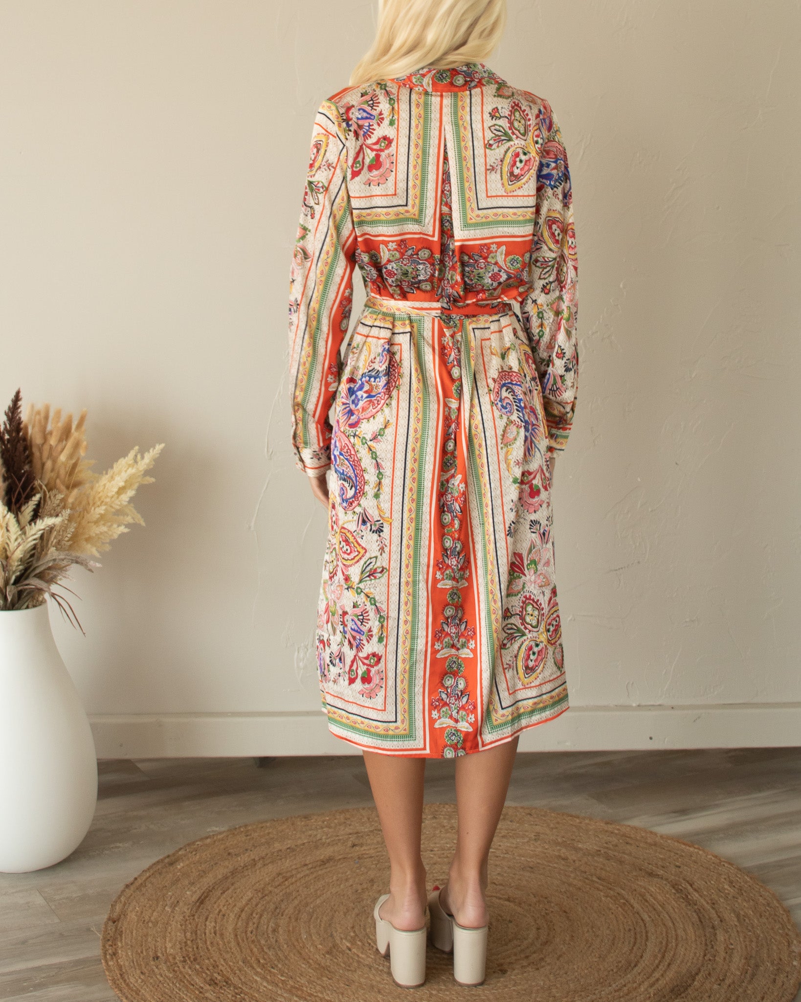 Paisley Print Midi Dress