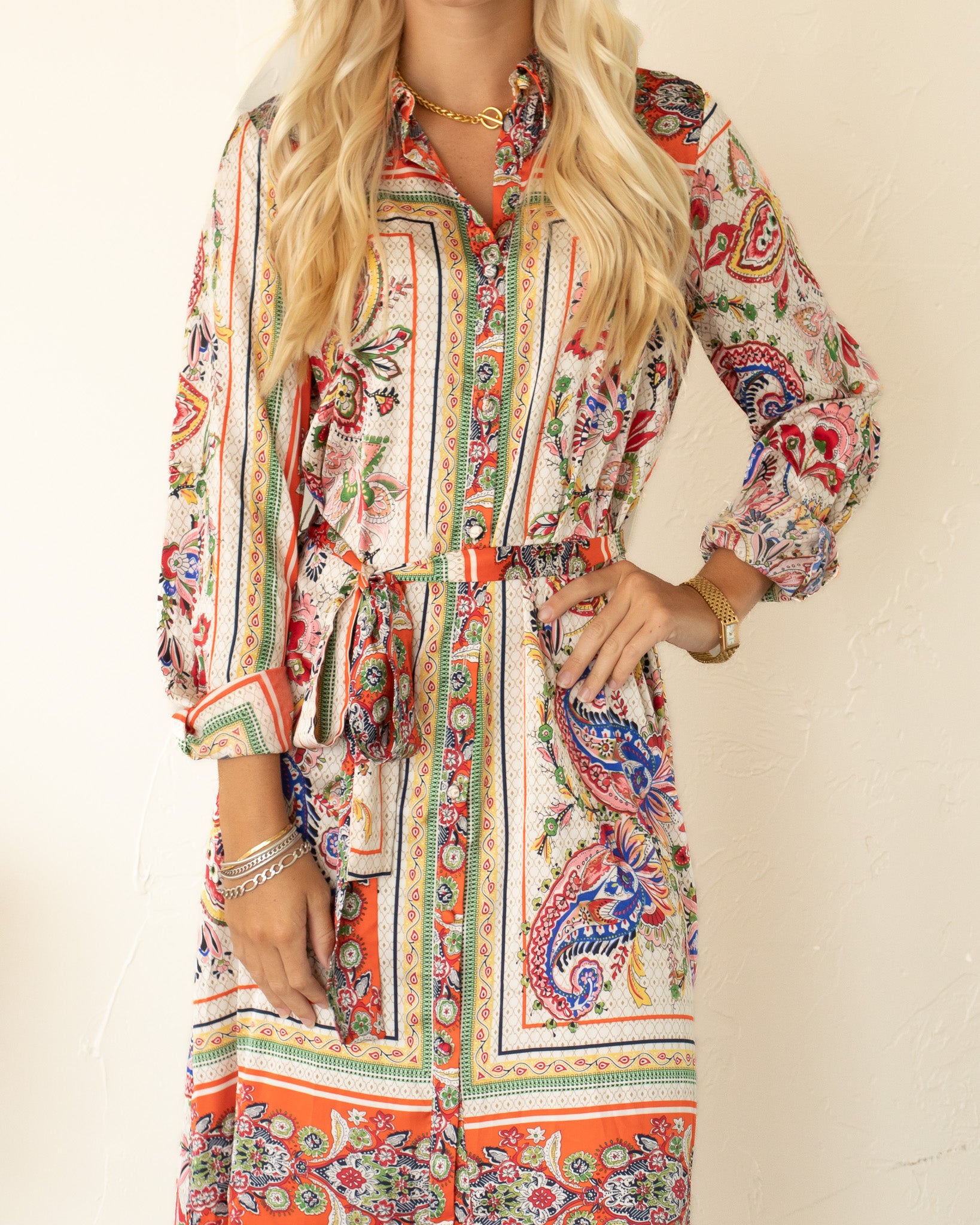 Paisley Print Midi Dress