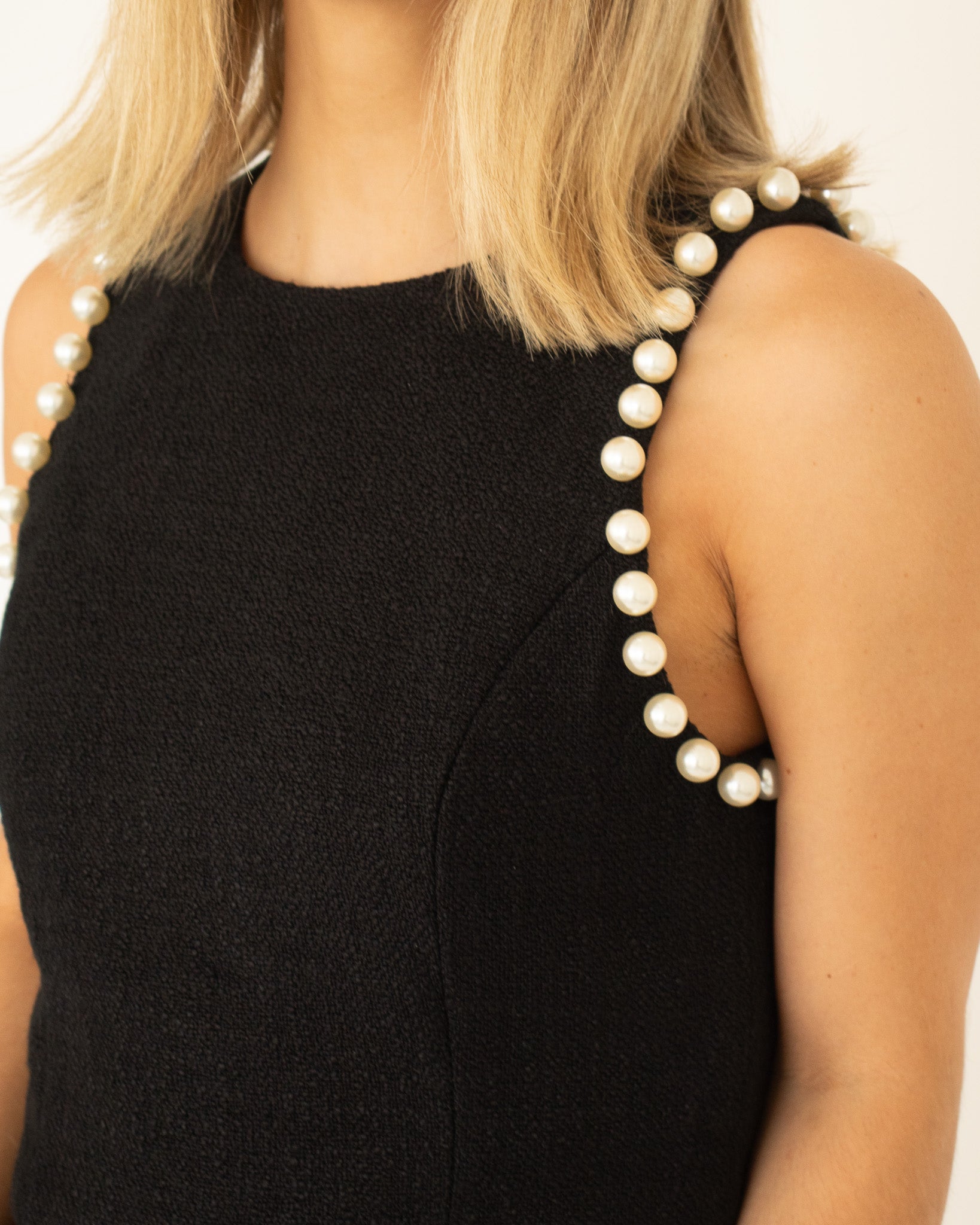 Pearl Trim Tweed Tank