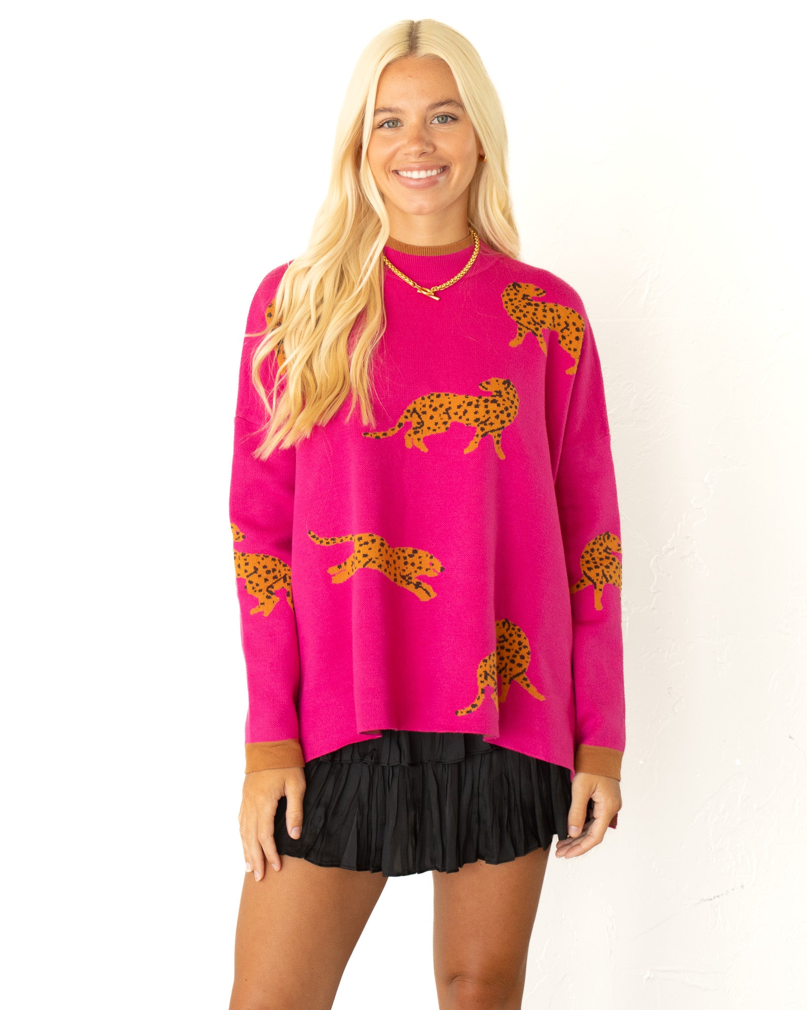 Fuchsia Leopard Sweater