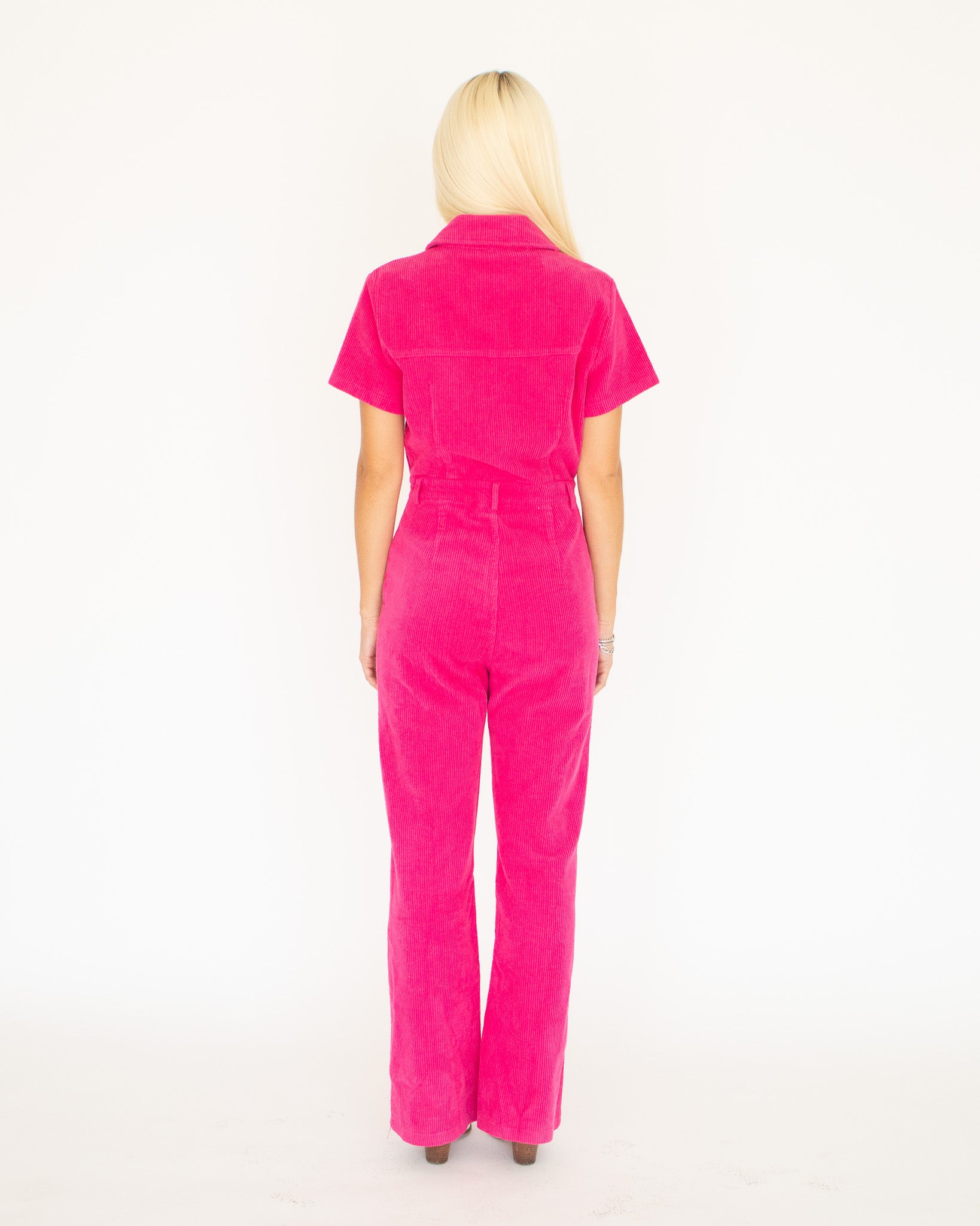 Morgan Corduroy Jumpsuit - Pink