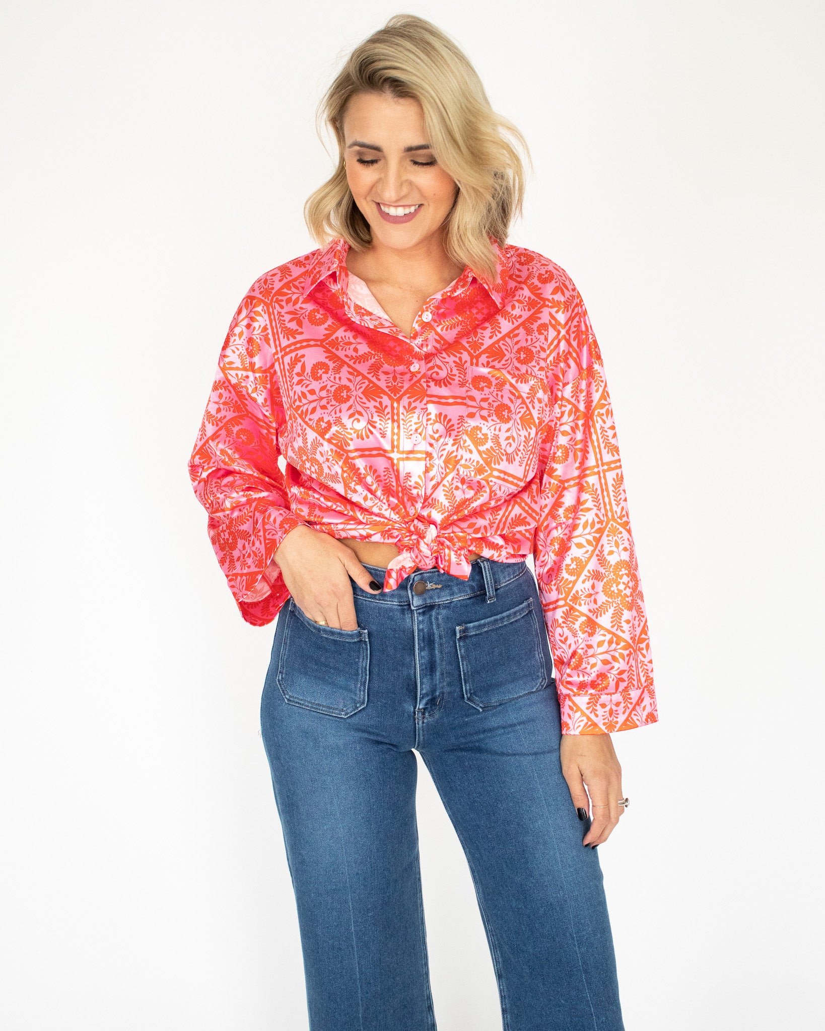Vintage Printed Button Down