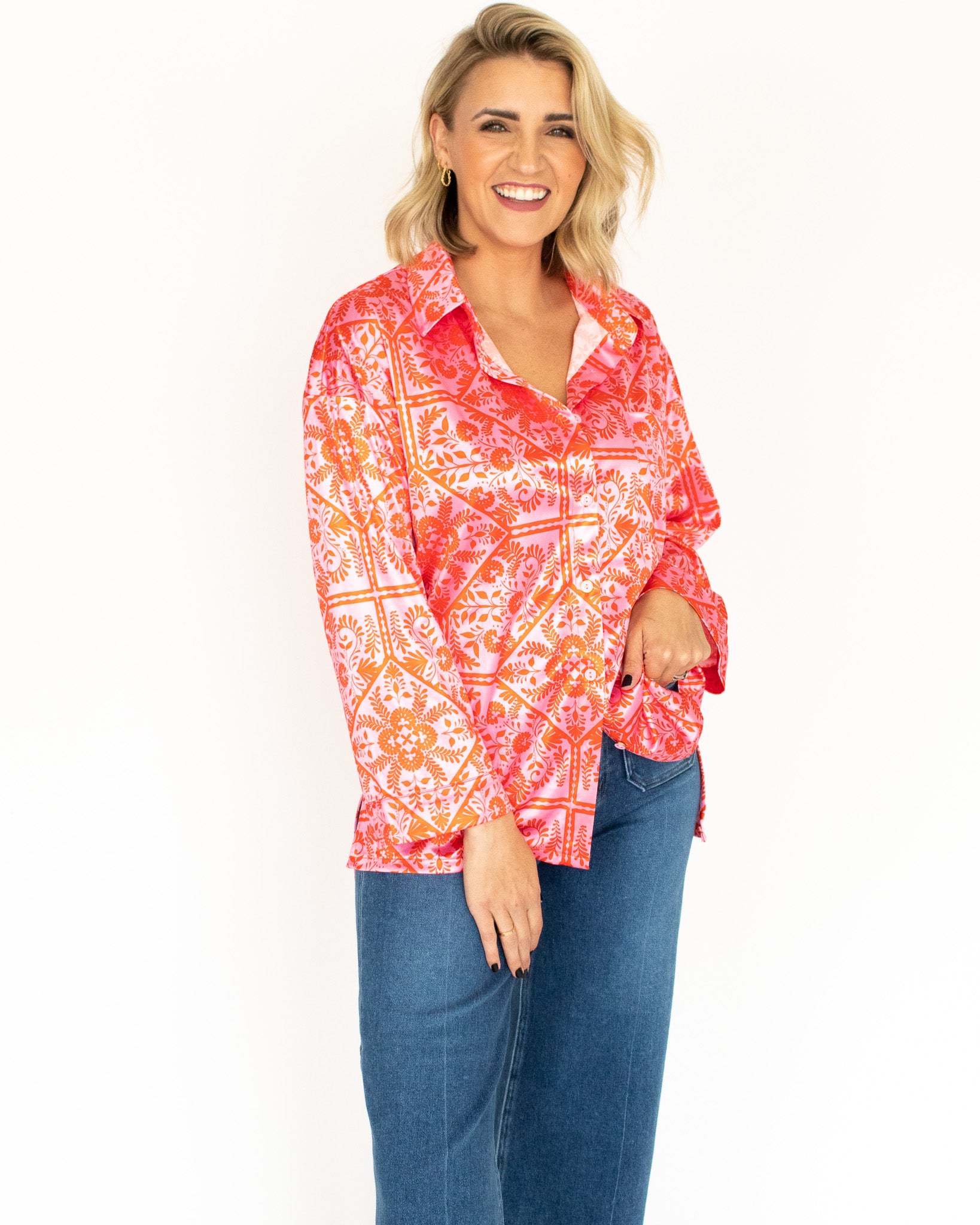 Vintage Printed Button Down