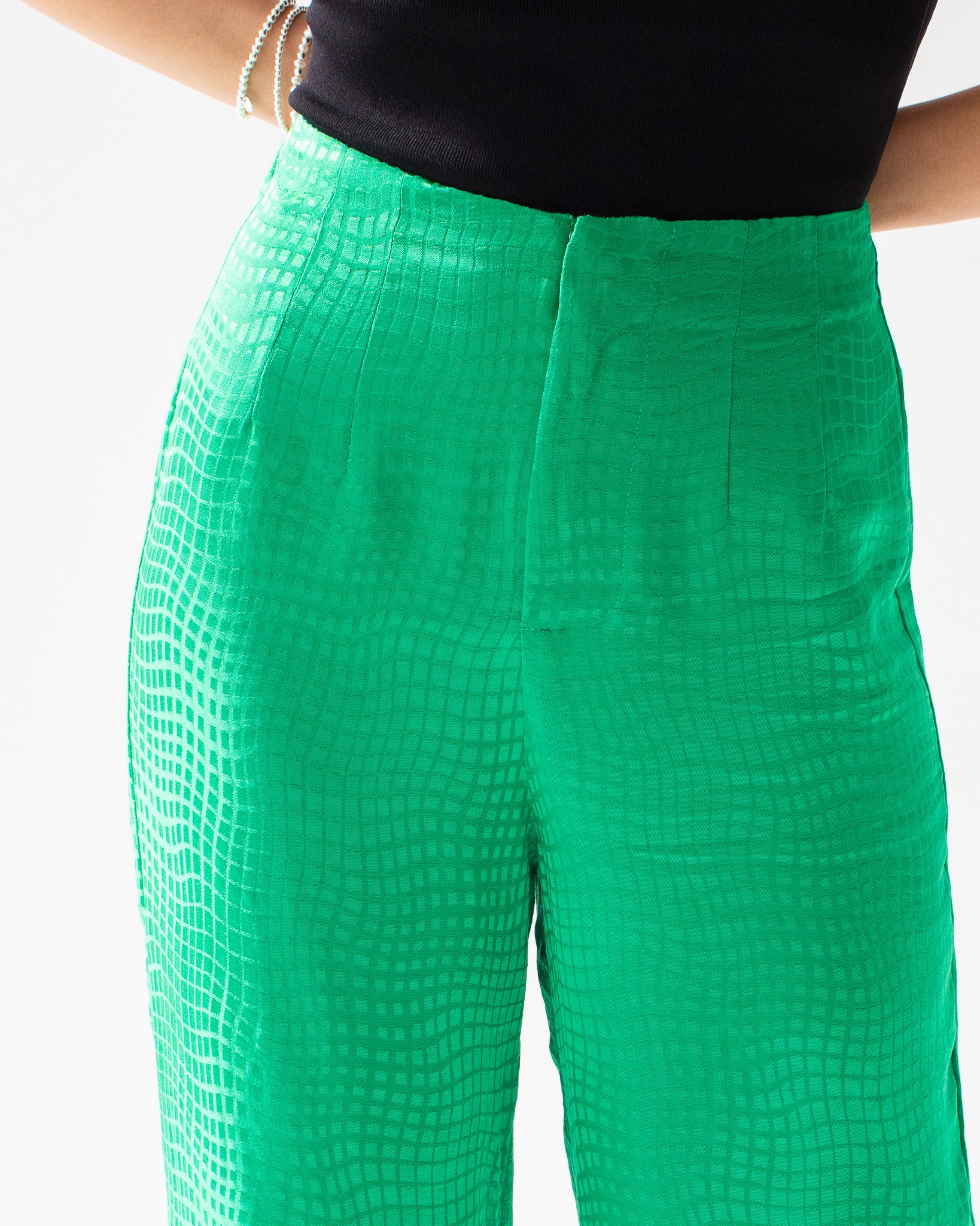 Green Sayla Wide Leg Pants