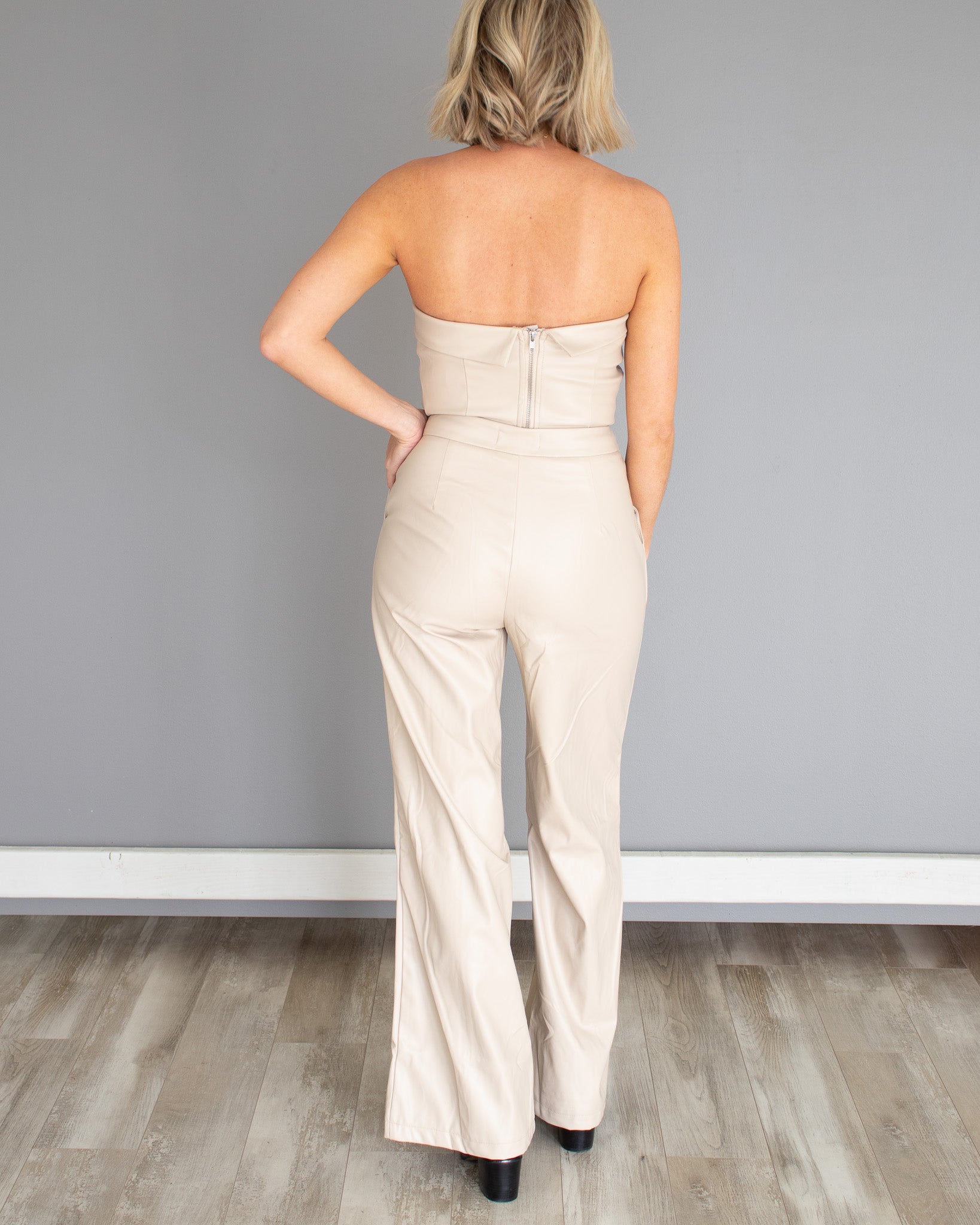 Late Night Lattes Faux Leather Bustier
