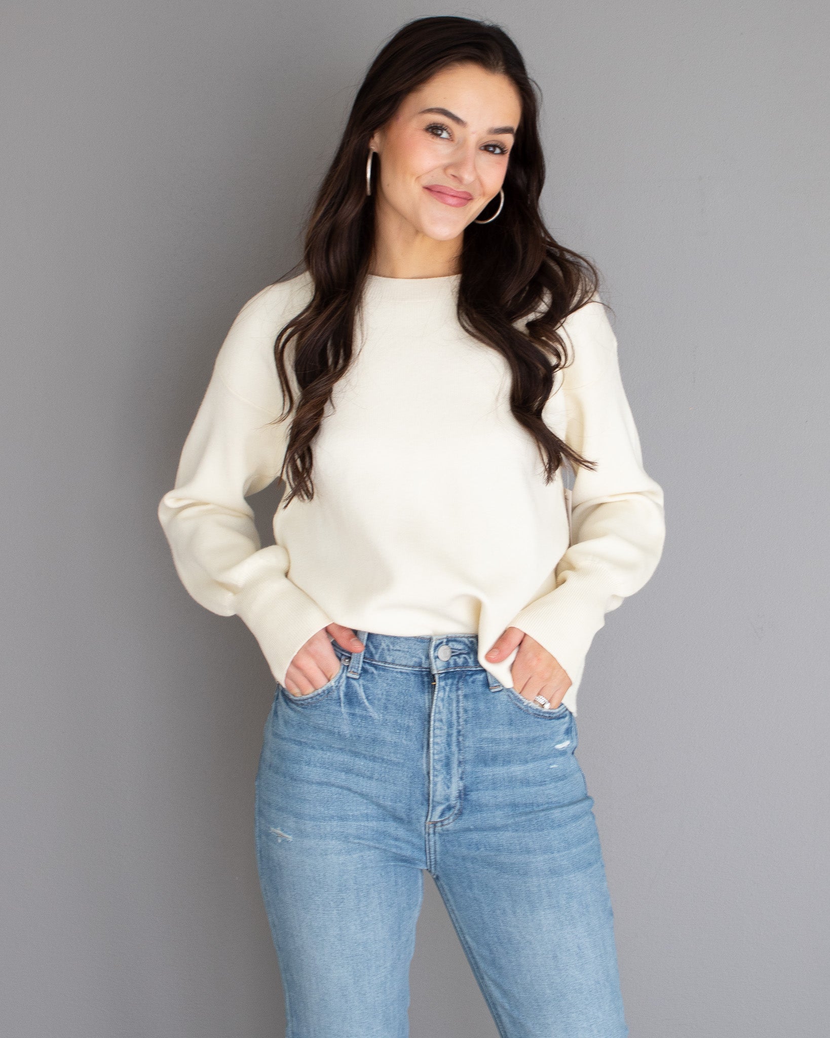 Wide Sleeve Sweater - Arctic Wolf