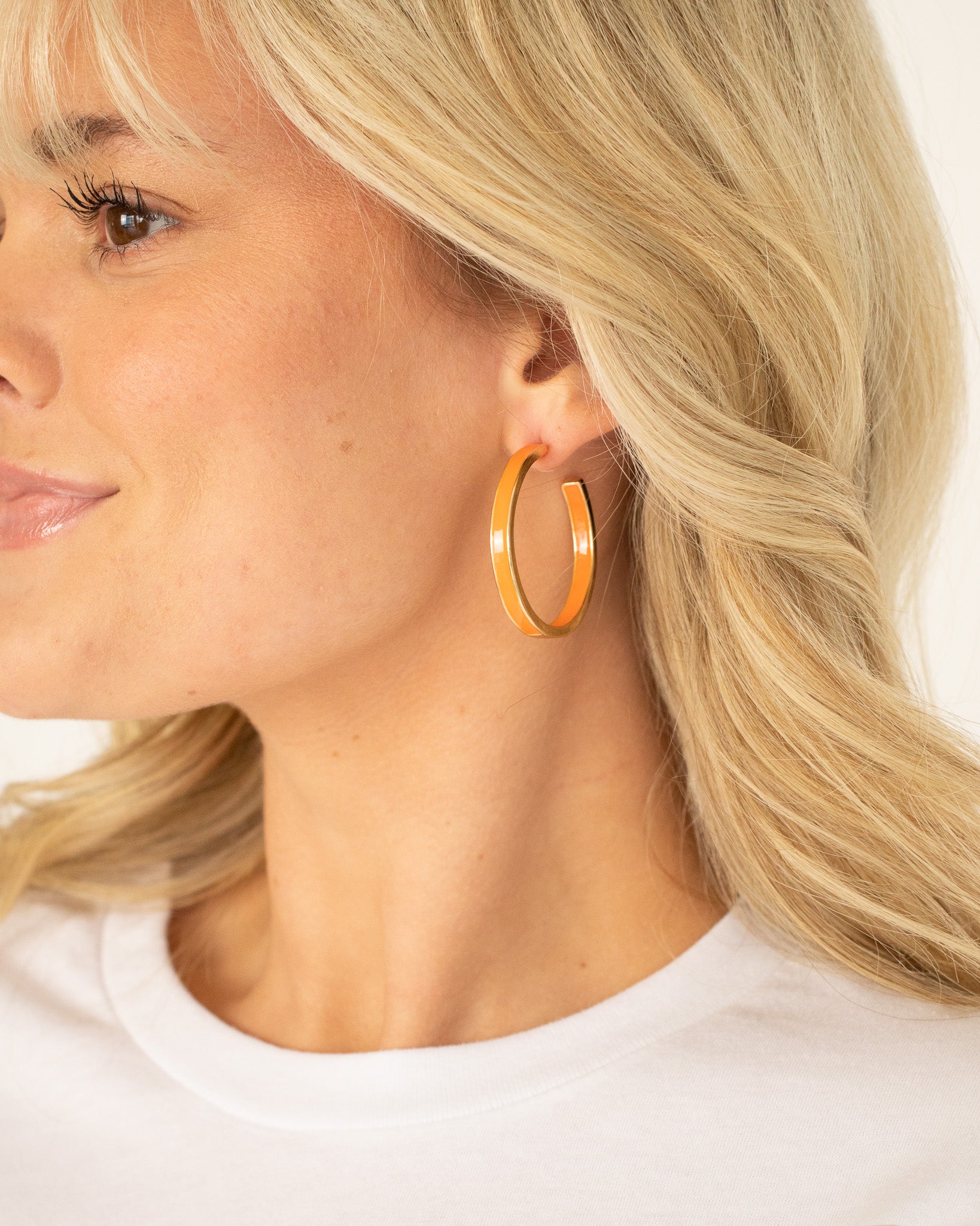 Large Orange Enamel Hoop