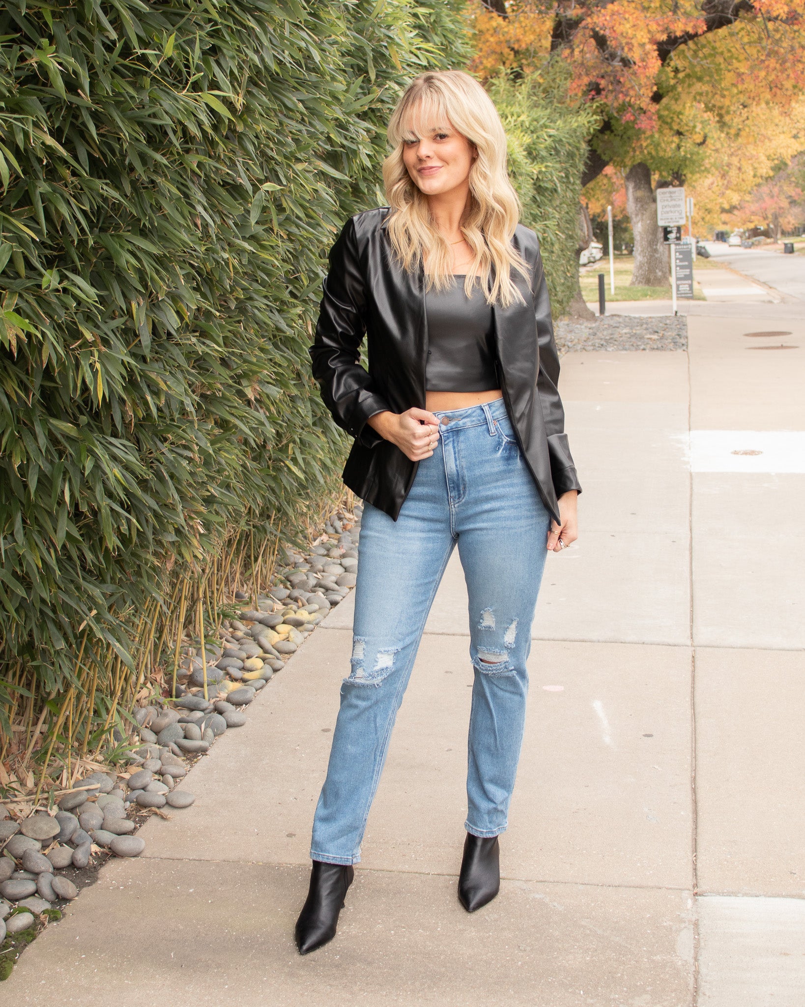 Risky Business Leather Blazer Set