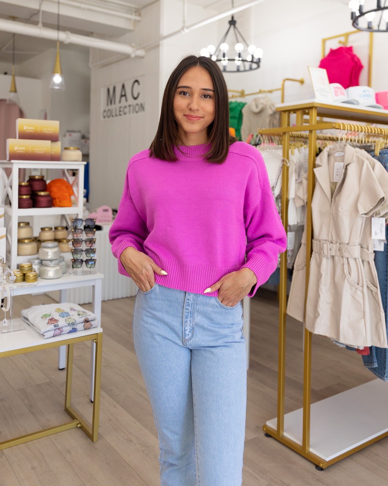 Jenna Crewneck Sweater - Pink