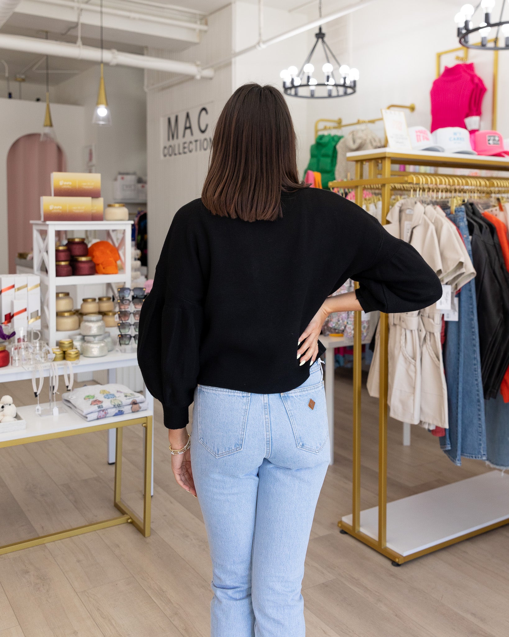 Balloon Sleeve Sweater - Black