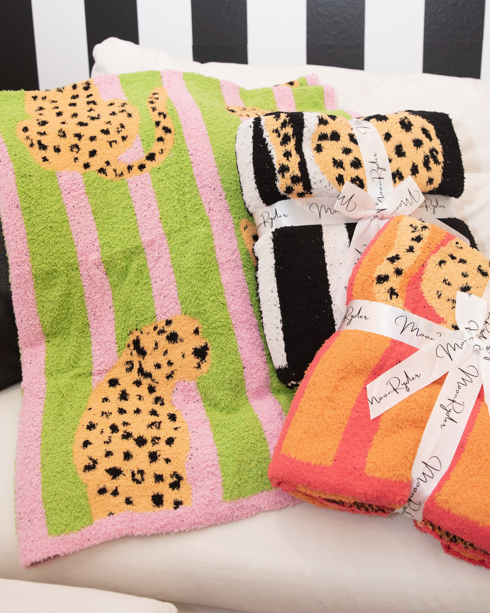 Cheetah Blanket - Pink & Orange