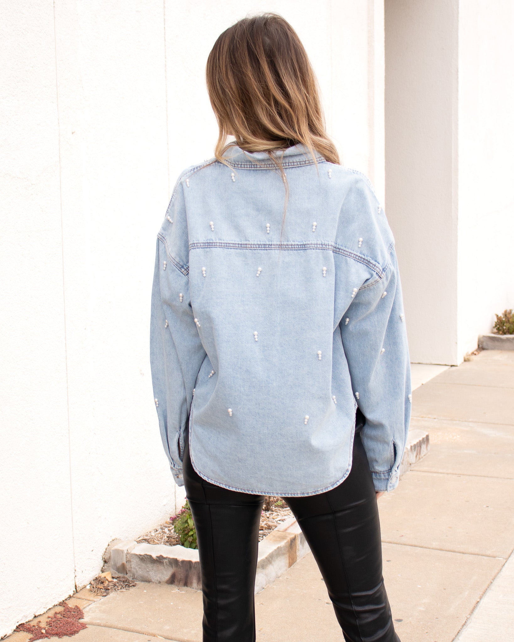 Denim & Pearls Button Up