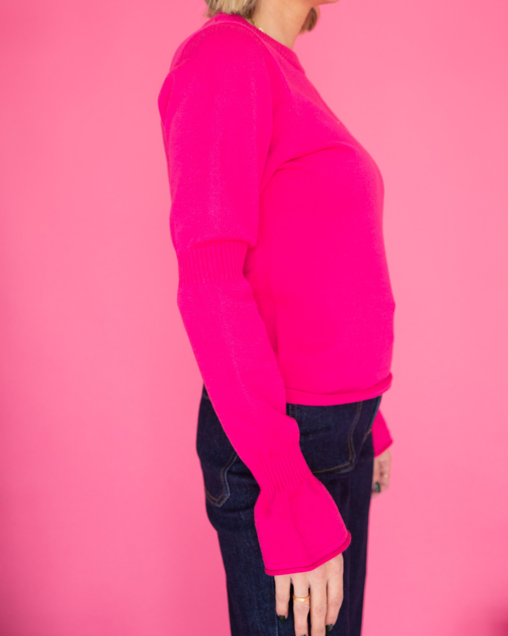 Alyssa Ruched Sleeve Sweater