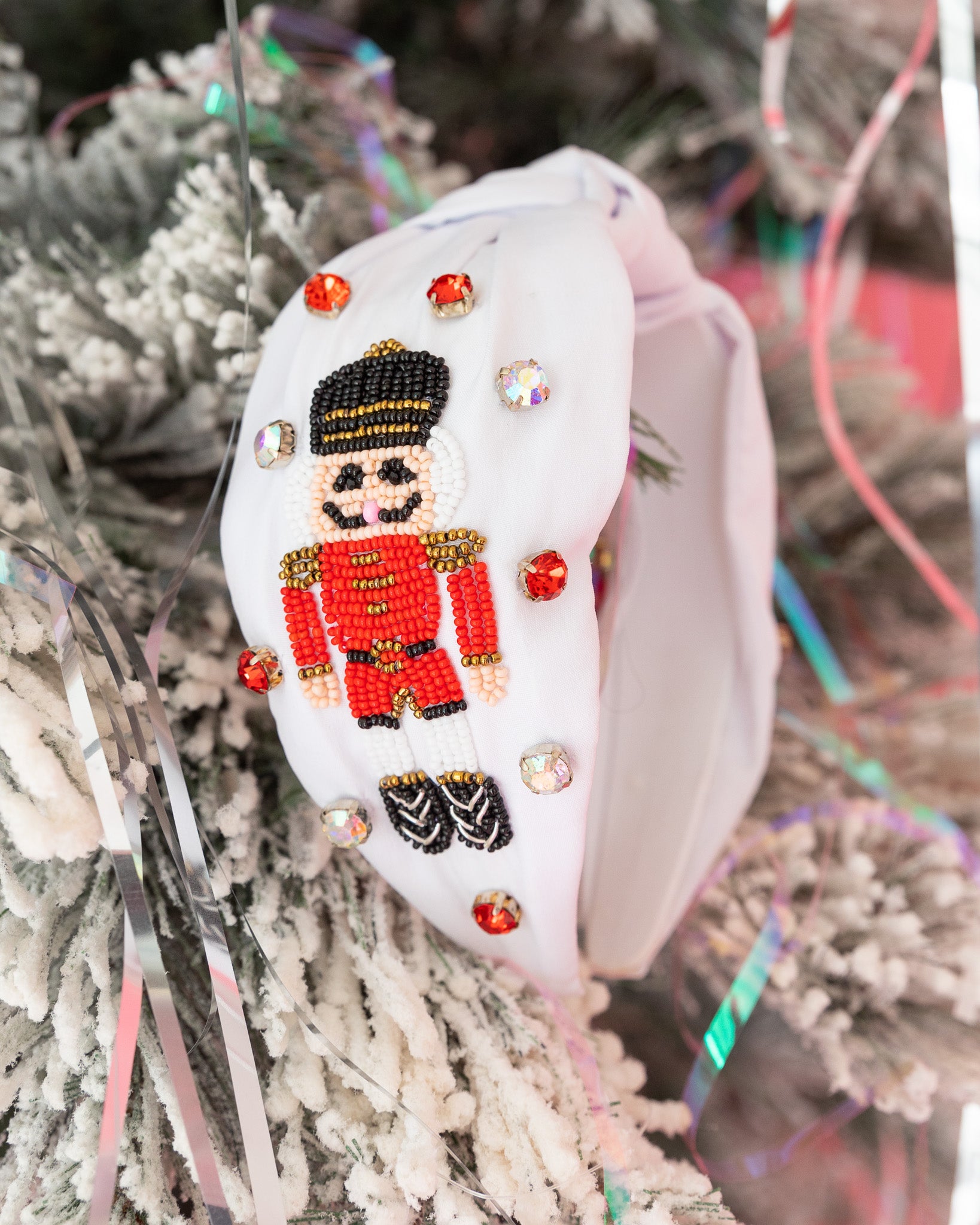 Nutcracker Soldiers Beaded White Headband