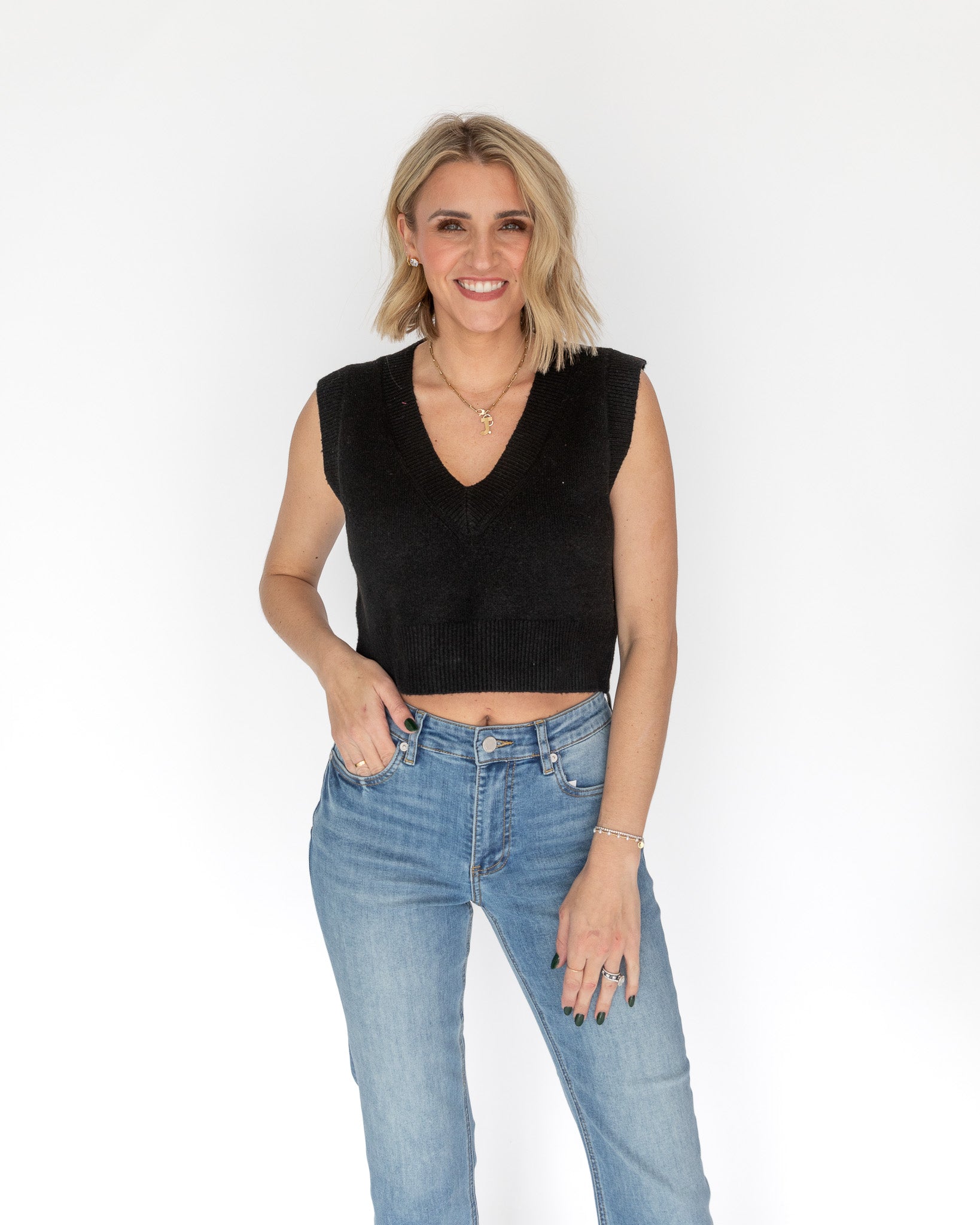 Forever Staple Black Sweater Vest