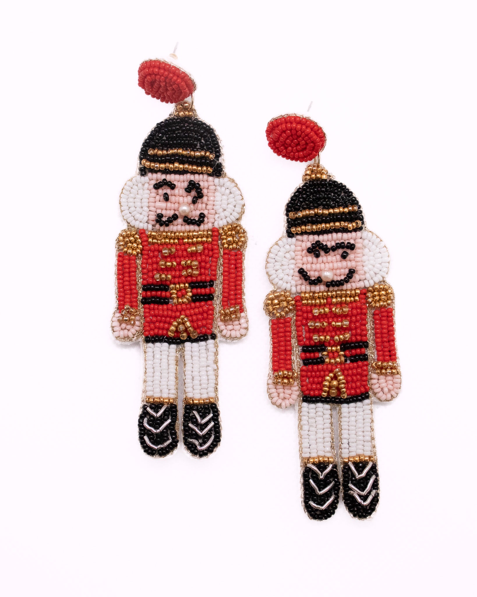 Nutcracker Soldiers Beaded Earring (Red)