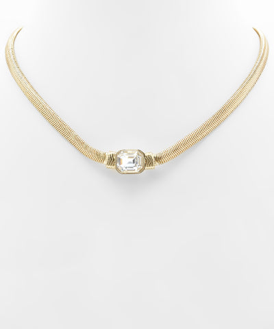 Crystal Clear Charm Chain Choker