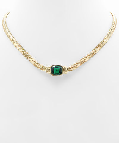 Emerald Charm Chain Choker