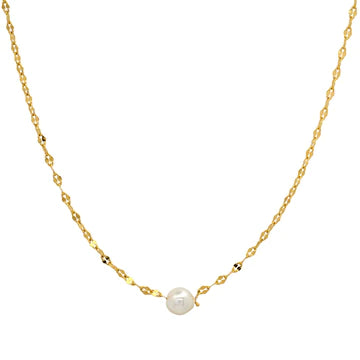 Gold Single Pearl Vermeil Chain