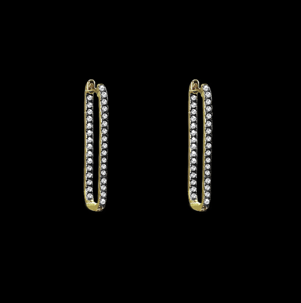 Pave Oval Hoop