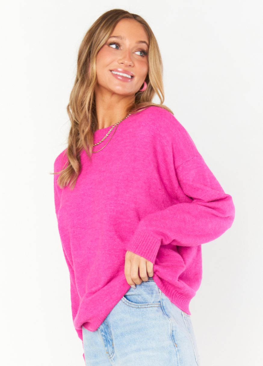 Fuschia Feel Good Sweater