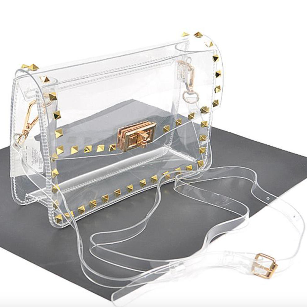 Clear Studded Crossbody Bag