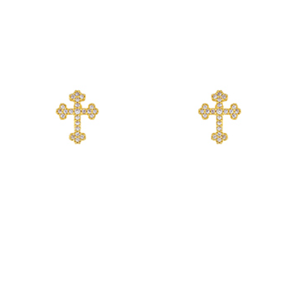 CZ Cross Studs