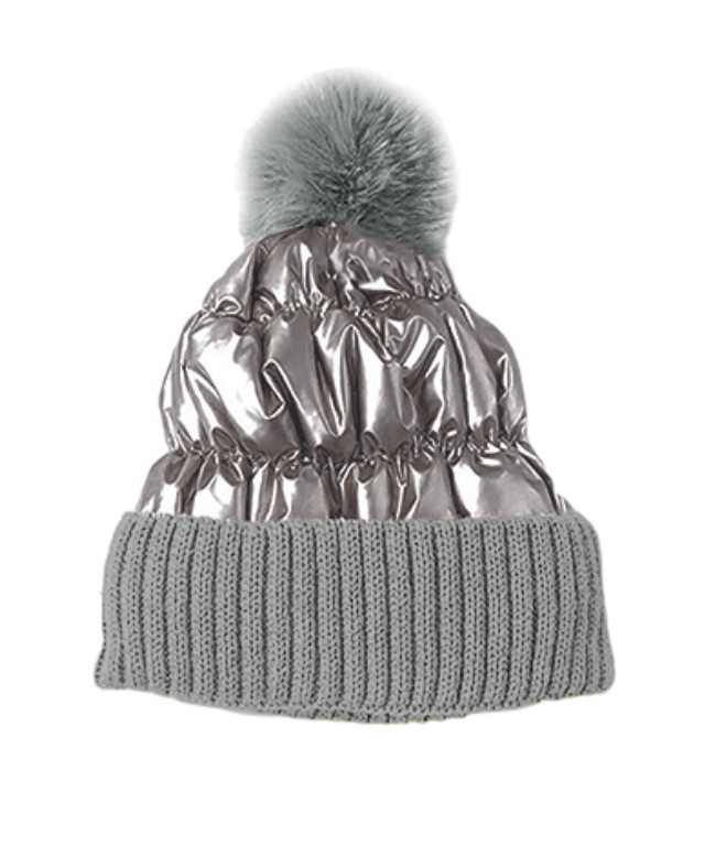 Metallic Puffer Hat
