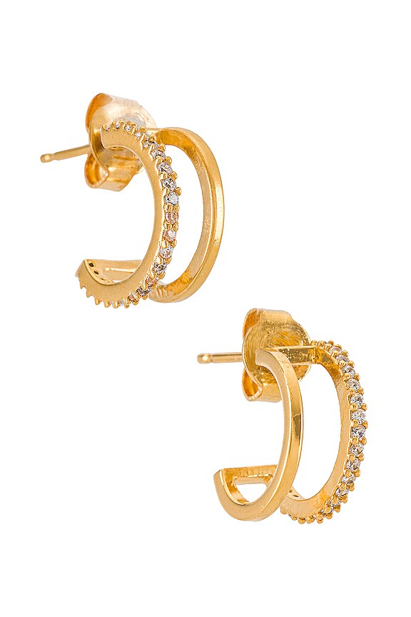 Double Huggie Hoop