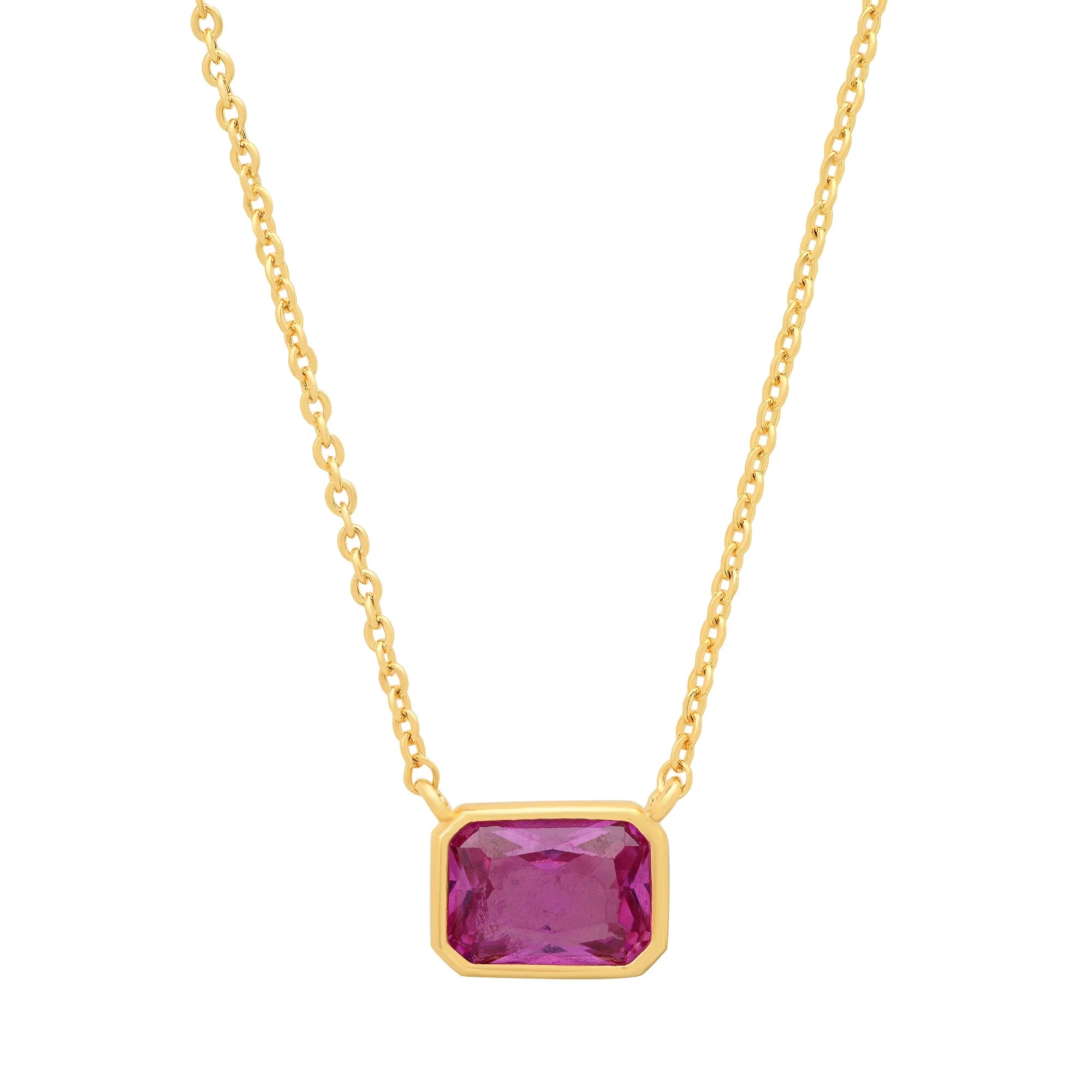 East West Bezel Stone Necklace