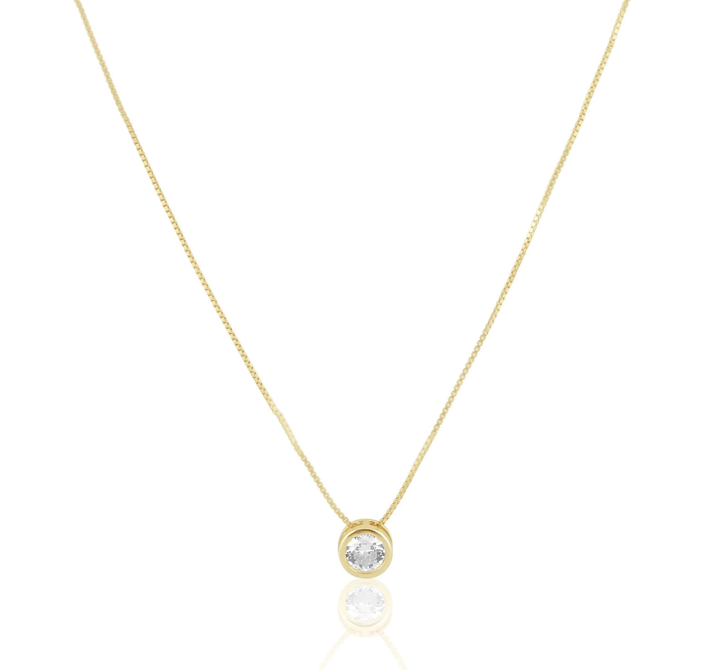 CZ Bezel Necklace
