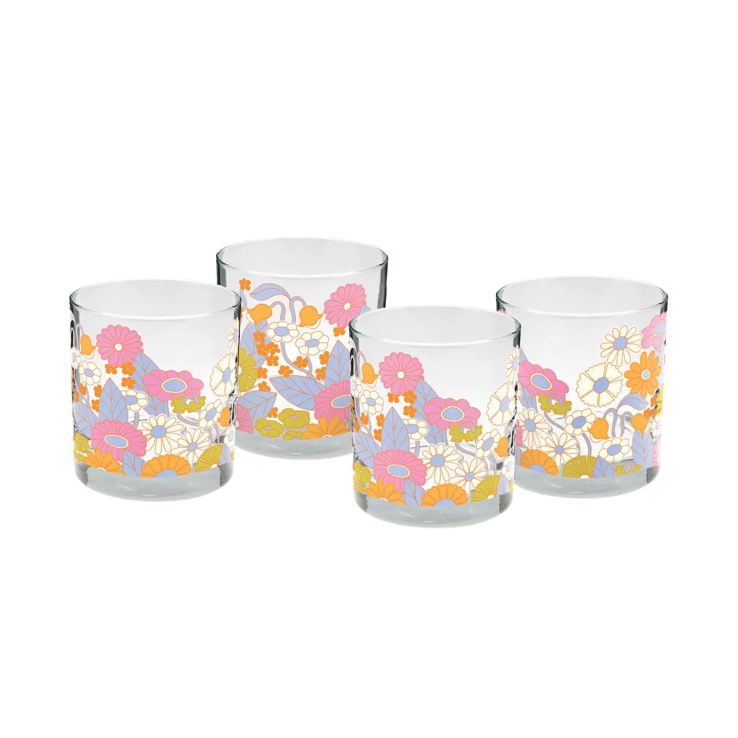 Gathering Flowers Rocks Glass Set