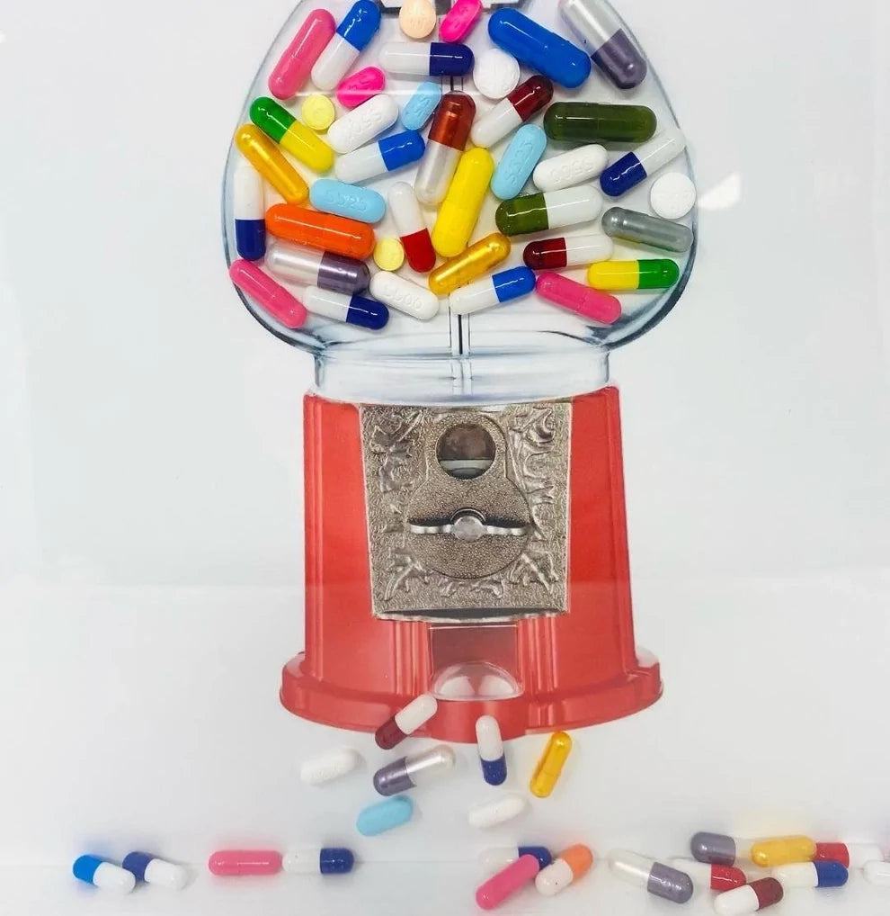 Gumball Pill Machine Wall Art