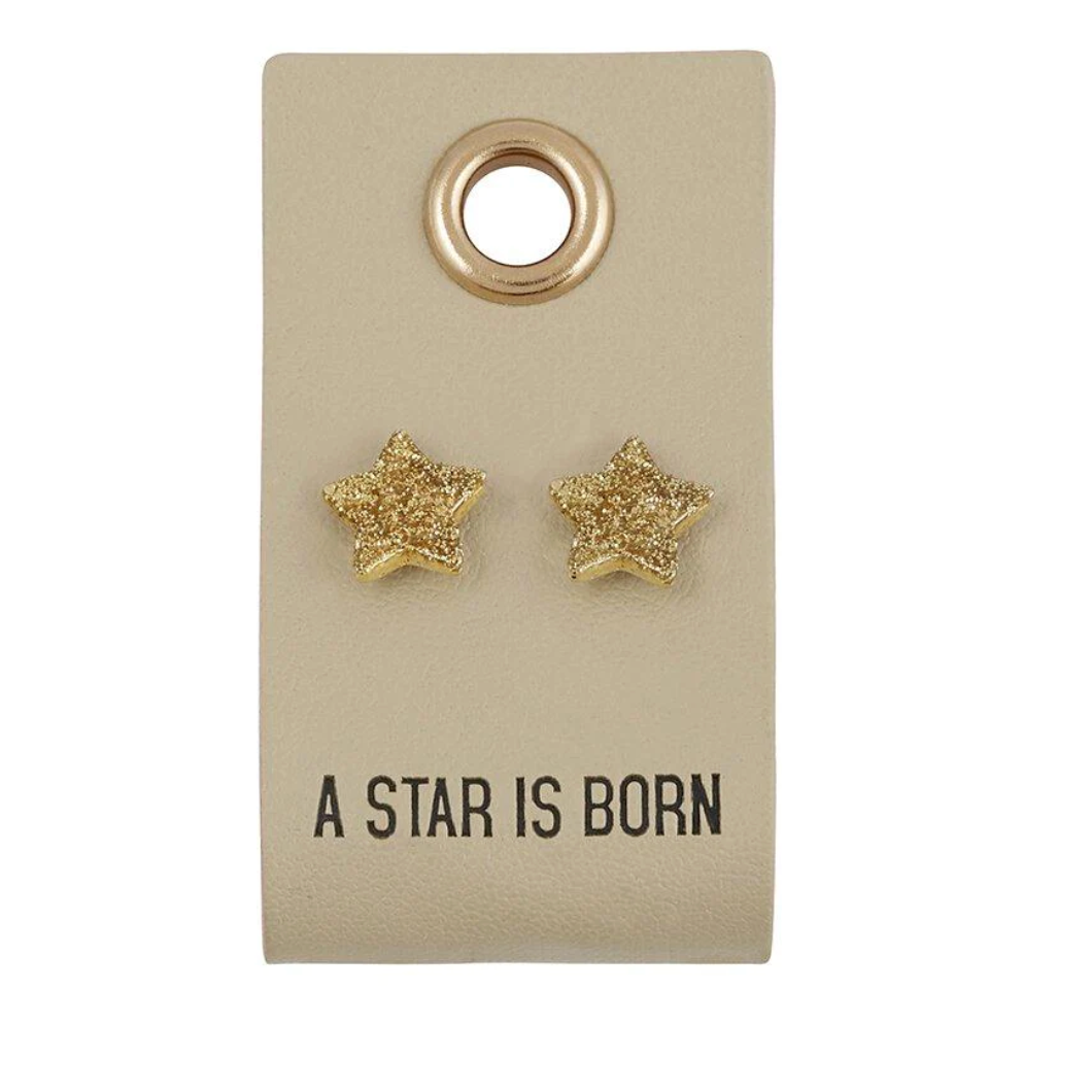 Leather Tag Earrings
