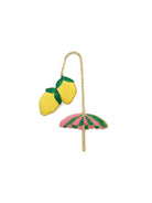 Decorative keychain with lemons and an umbrella on a white background