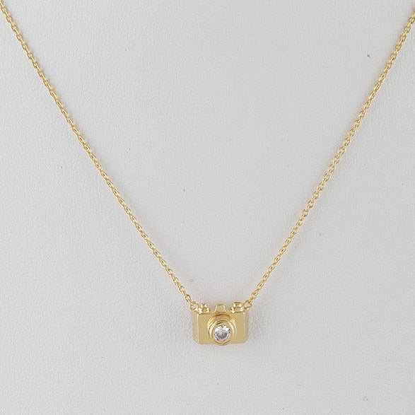 Gold Camera Necklace